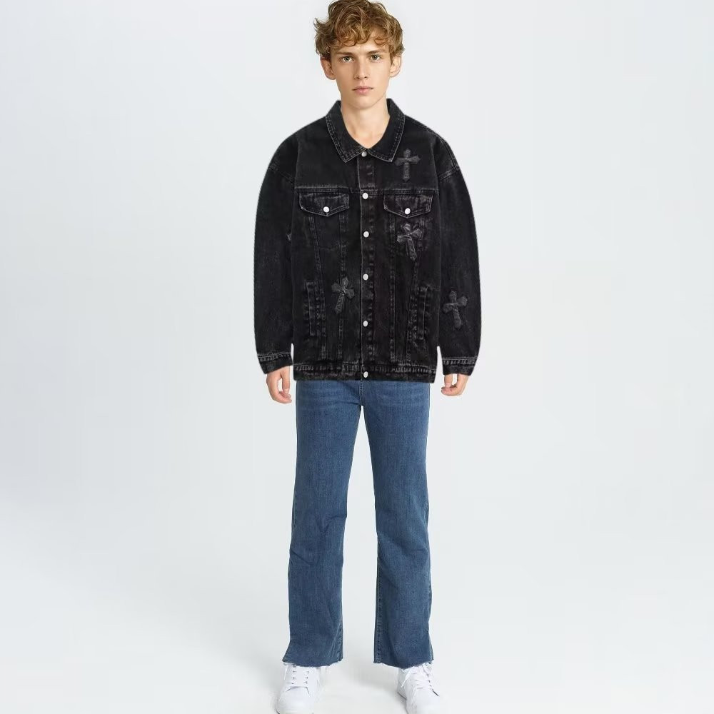 Embroidery Trend Loose Bf Street Versatile Denim Jacket