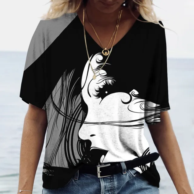 Loose Street Trend Women's Half Face Pattern Wvldxf2100191 M - Shop at LoveMi