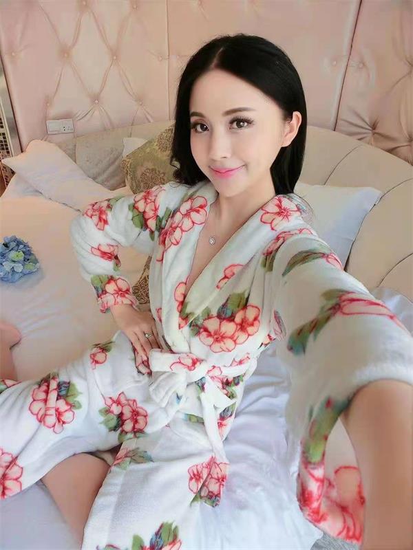 Title 3, Extra long fashionable sexy home flannel nightg...