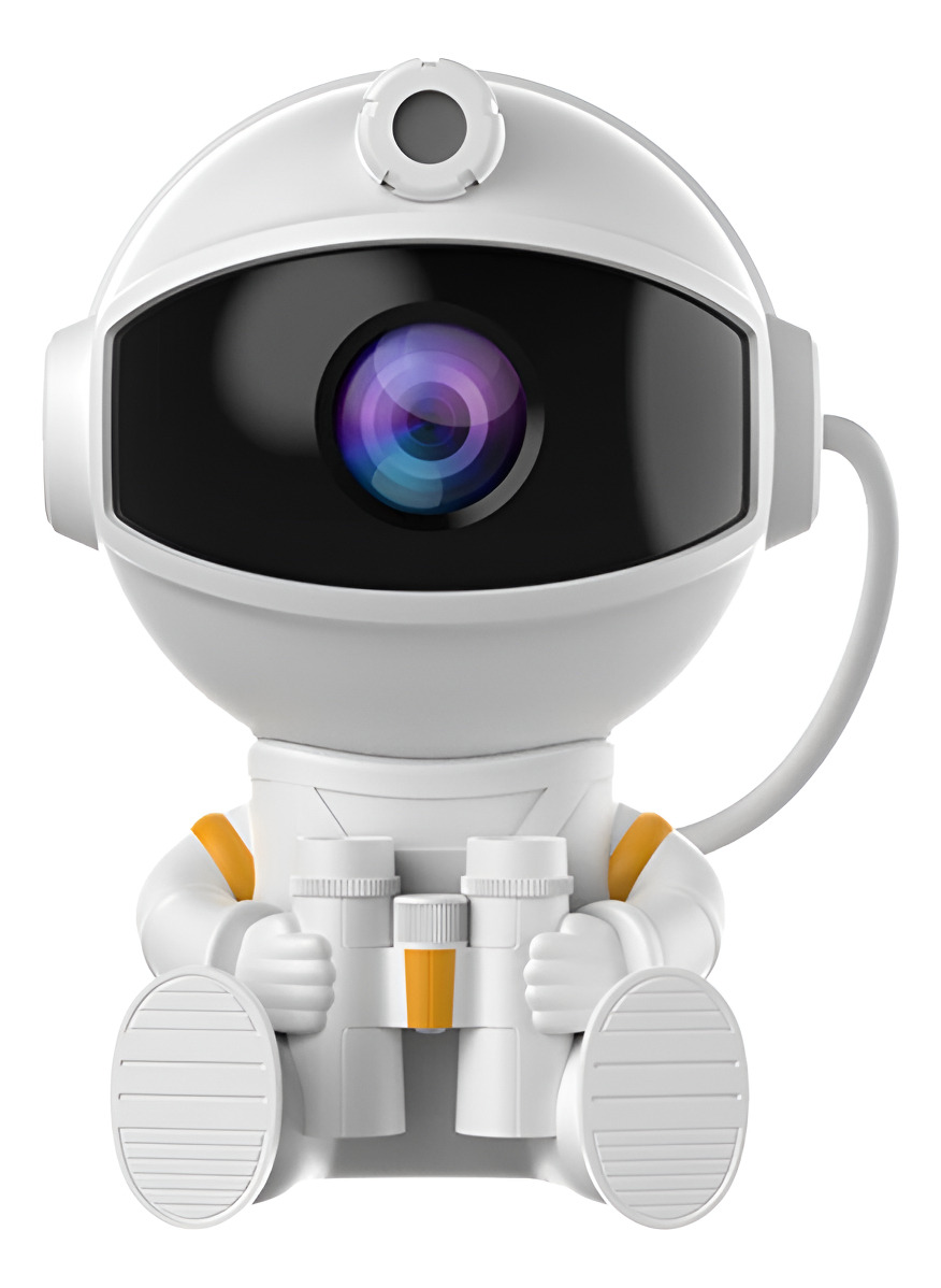 Children's Astronaut LED Projector Lamp With Telescope, White