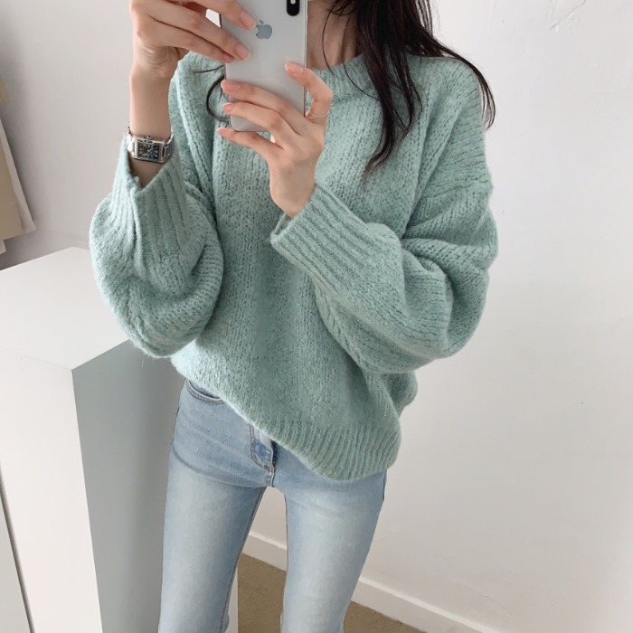 Ladies Retro Macaron Pullover Anti-sheep Sweater