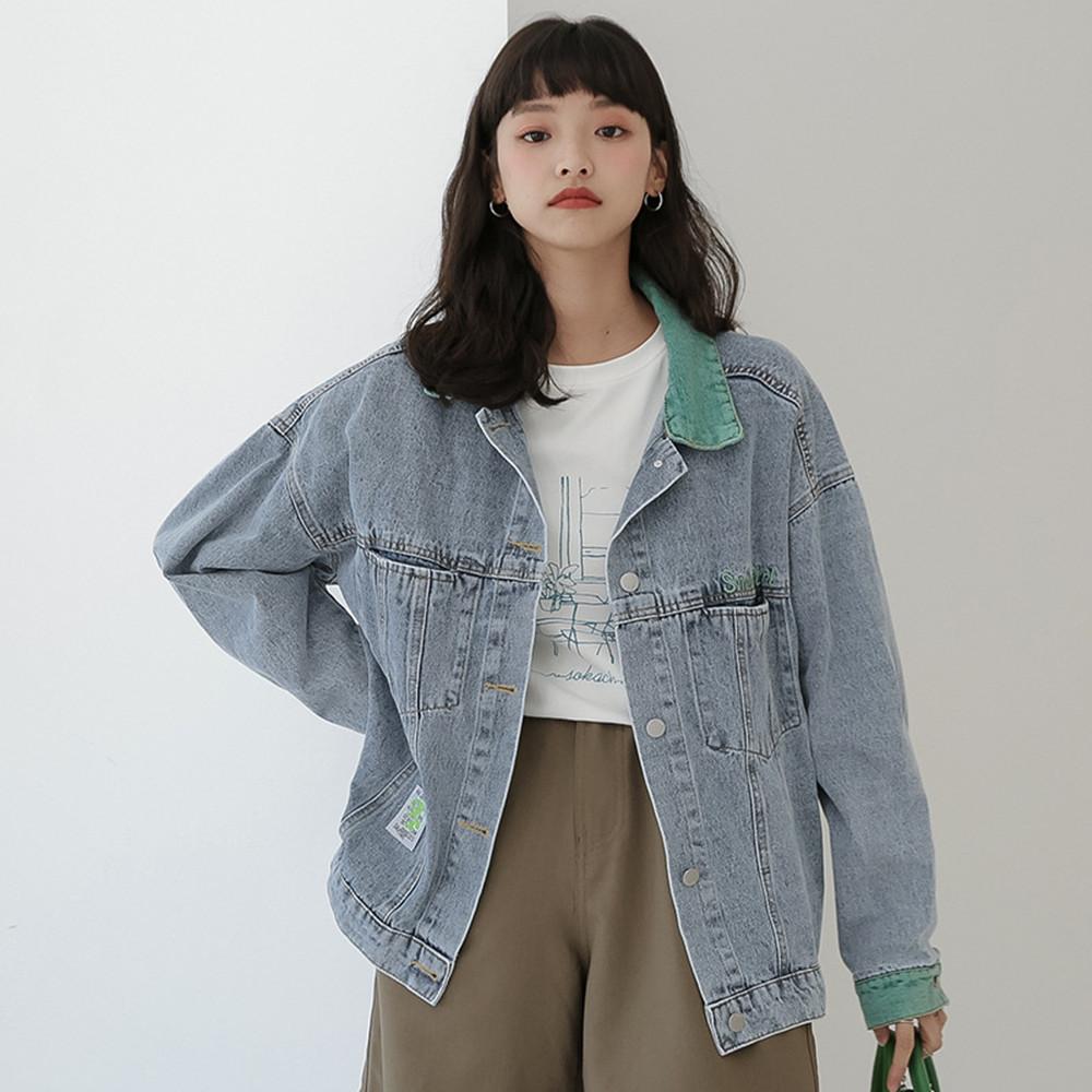 Women's Hong Kong Style Retro Denim Jacket Loose