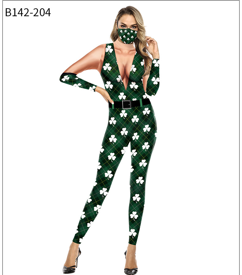 Title 6, Nuovo Jumpsuit Donna con Stampa Digitale 3D a F...