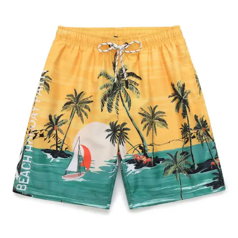Coconut Pattern Beach Shorts for Men and Women