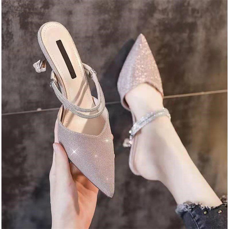 Baotou Sandals Women Stiletto Heels Pink - Shop at LoveMi