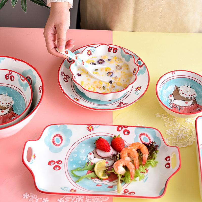 Tableware Set Rainforest Dish Combination Simple Ceramic Bowl