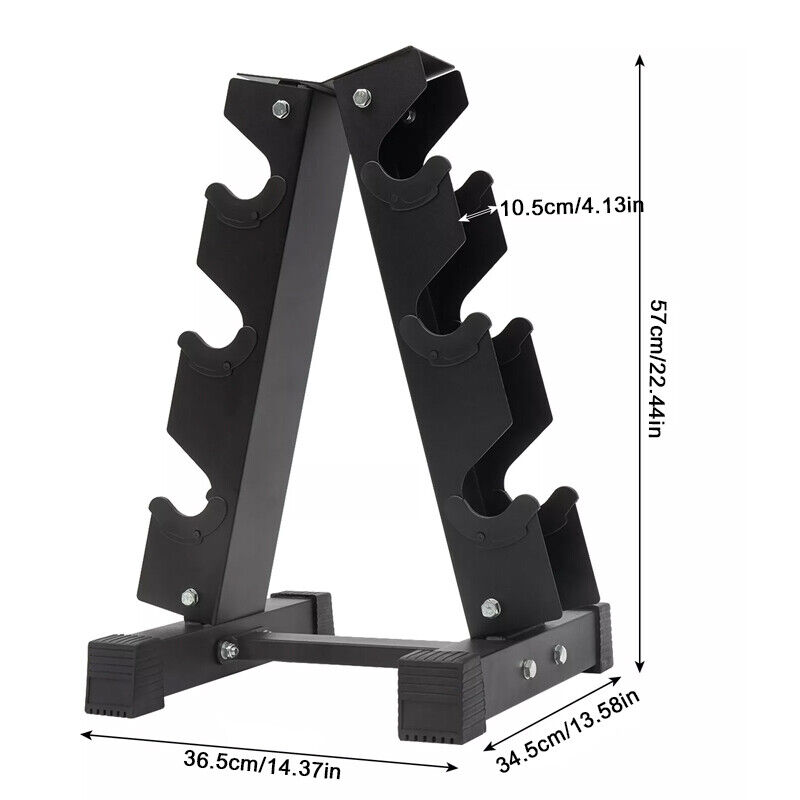 3Tier Dumbbell Rack Storage Stand Tree Hex Vertical Weight Wide Home Gym Fitness