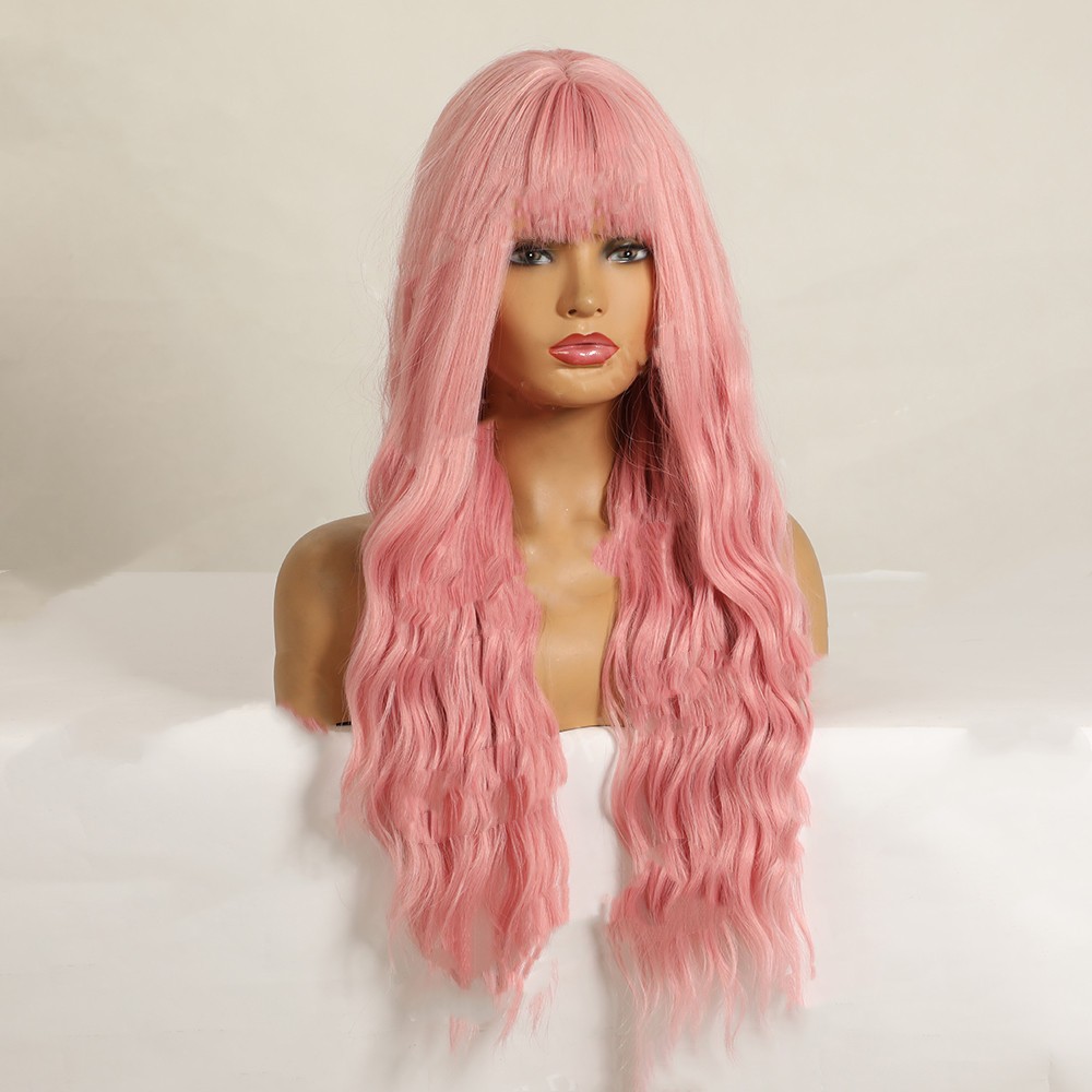 Air Bangs Wavy Long Curly Hair  Chemical Fiber Wig Female — foto 4