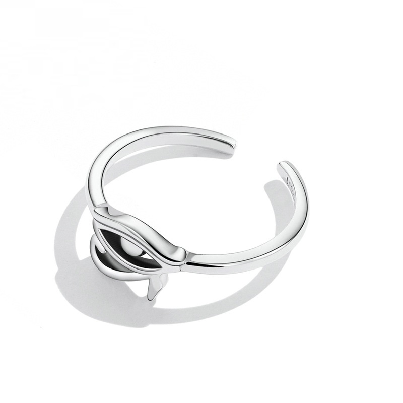 Title 2, Sterling Silver S925 Simple Eye Guard Ring