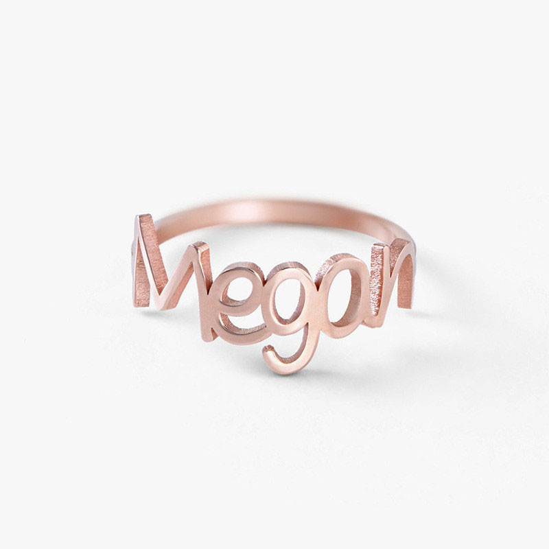 Stainless Steel English Letter Name Custom Ring