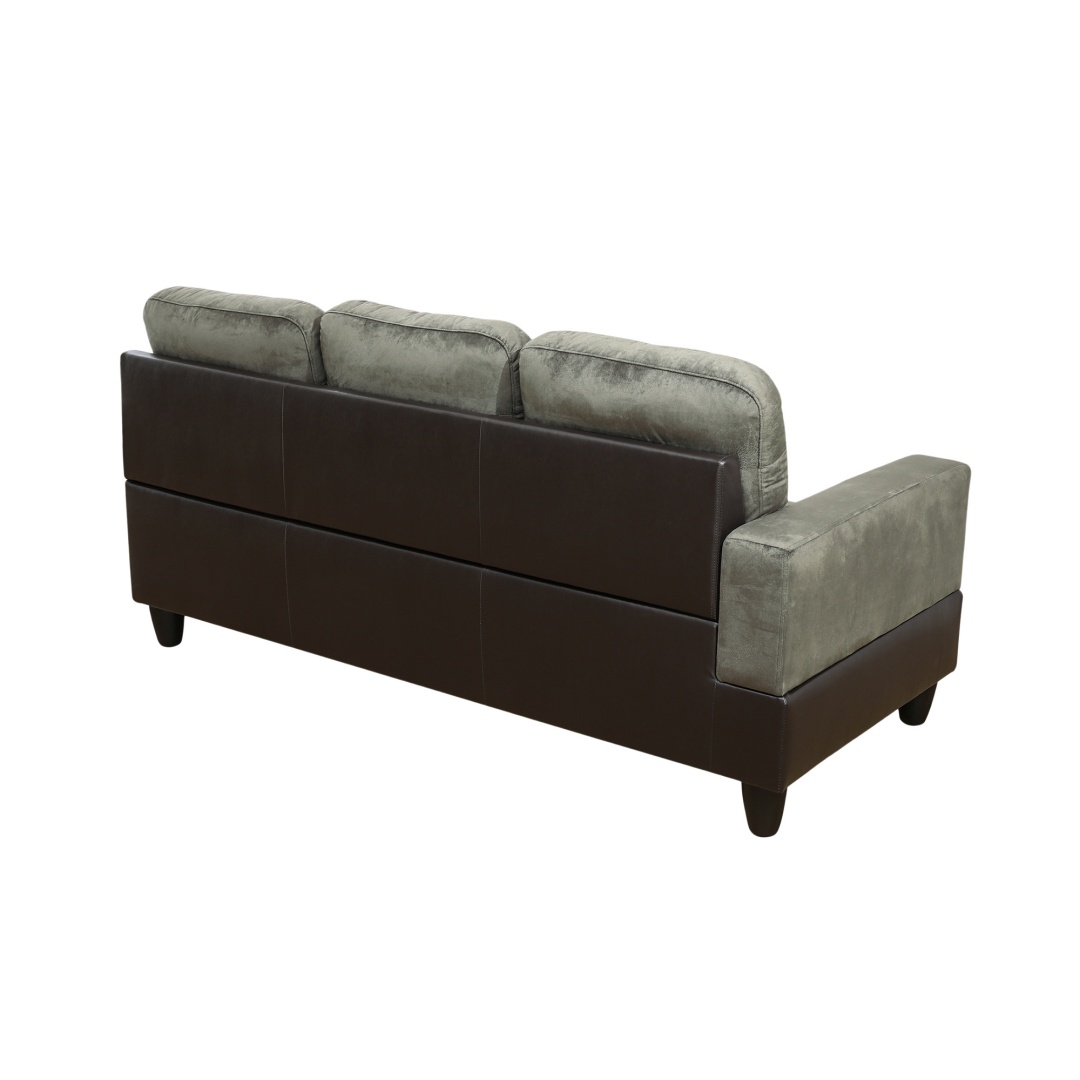 Pickup Only--Taupe Flannel And PVC 3-Piece Couch Living Room Sofa Set