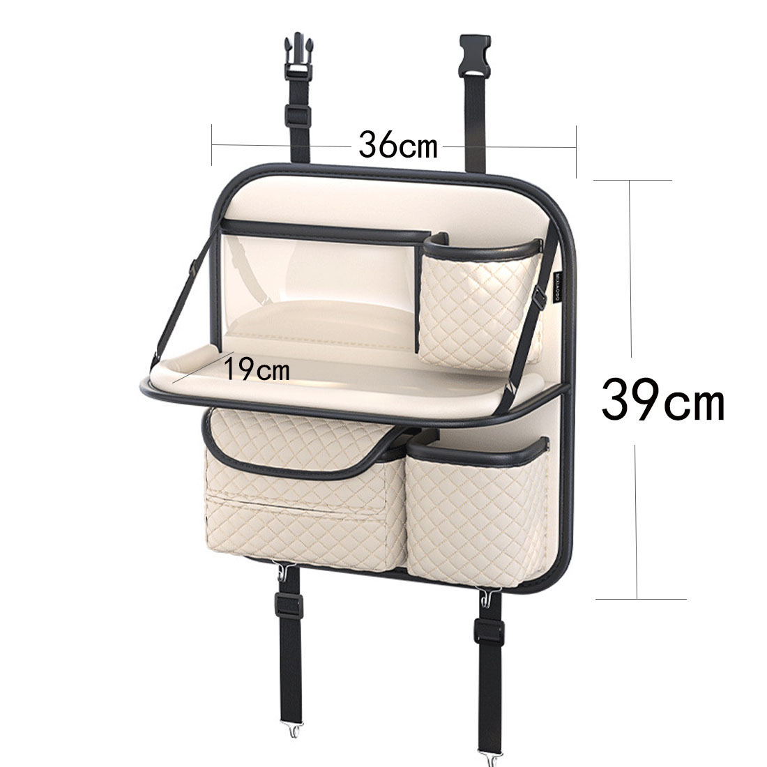 Car Organiser Bag Multi Pocket Black Leather  Holder Back Seat Storage Tidy