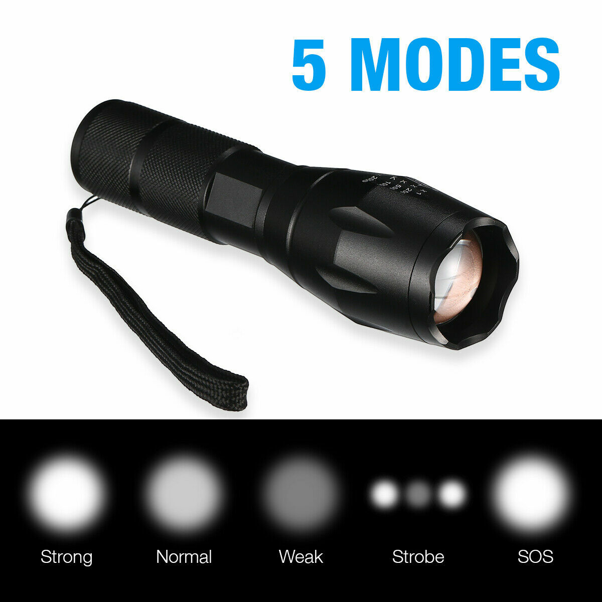 2 X 120000000LM Super Bright Flashlight LED Powerful Rechargeable Torch Zoomable — image 6