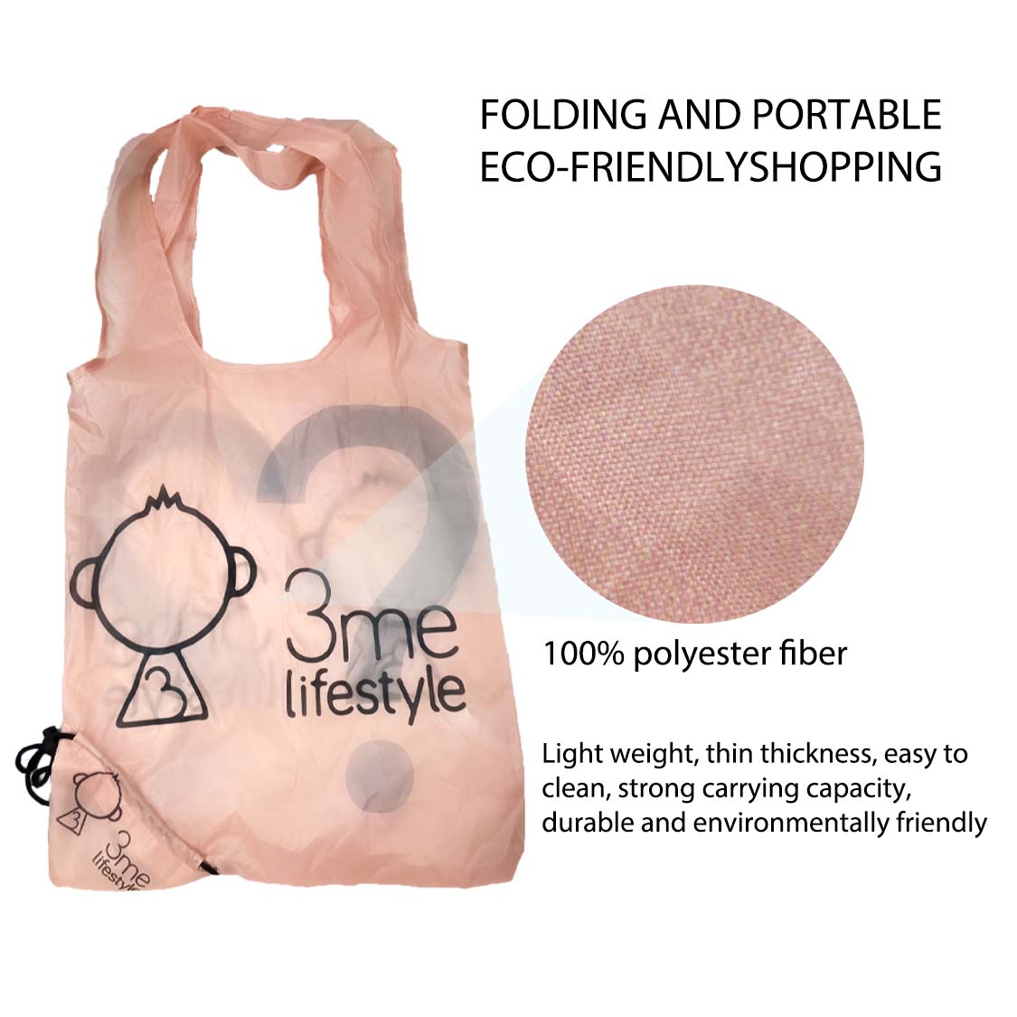 Folding Tote Shopping Bag. Cleaning & Quick Drying The foldable shopping bag is lightweight and thin due to the waterproof performance of the material. It is especially suitable for you to rinse with water directly after every shopping, and the foldable s