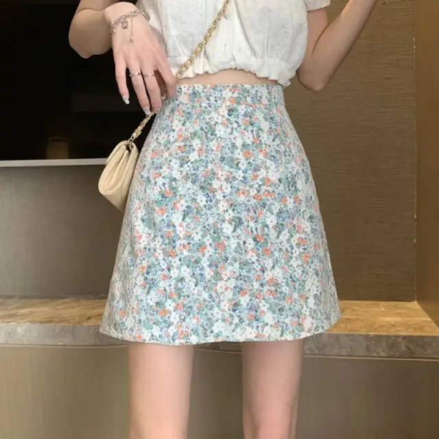 Women's Summer High Waist Bag Hip A line Skirt Green - Shop at LoveMi