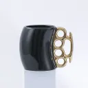 Black Cup With Gold Handle