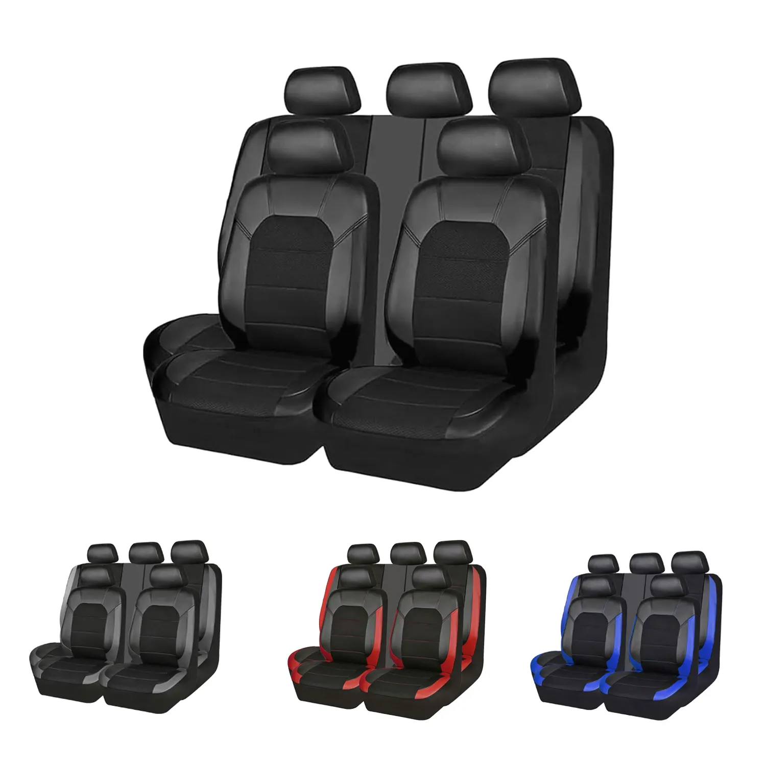 5-Seat Car Seat Cover, Single-Stitch Diamond Pattern