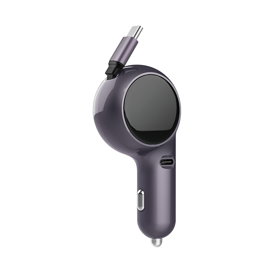 120W Car Charger Fast Charger Convenient Combination Kit Super Fast Car Charger PD30W QC3.0 Dual Power Super Fast Charge With 80CM-31.5in Retractable Cable Multi-Protocol Fast Charging