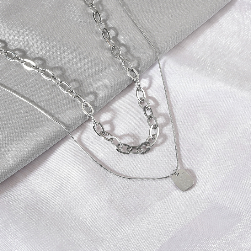 Mirror Polished Oval Link Tag & Plate Necklaces (15-Pack)