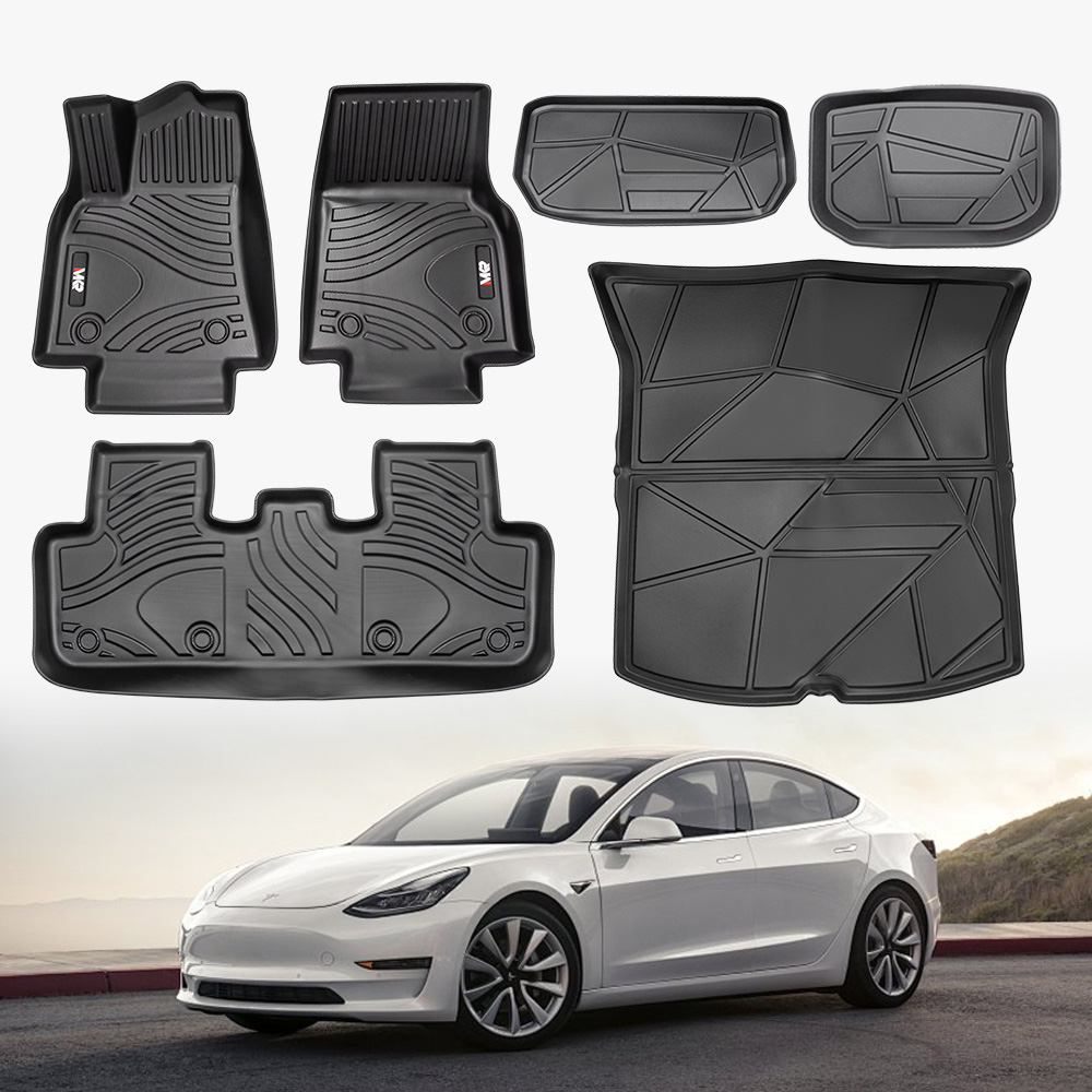 Mantas de piso para Tesla Model Y 2021-2022 impermeables y antideslizantes