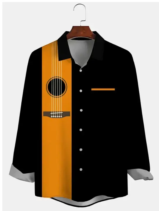 Digital  Positioning Printing Casual Men's Shirt