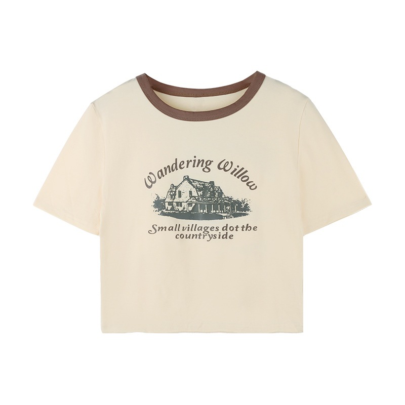 Women's Contrast Round Neck Bottom Shirt