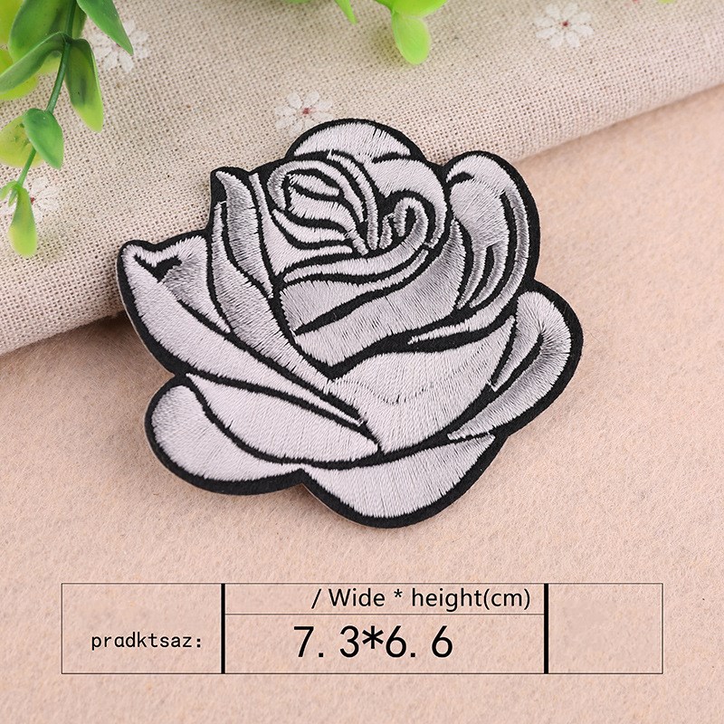 Title 8, Rose flower embroidered cloth sticker, perfect ...