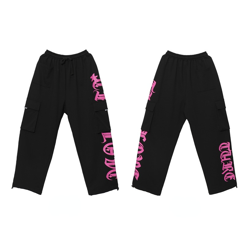 Title 7, Womens Black Rose Pink Printed Workwear Pants,...