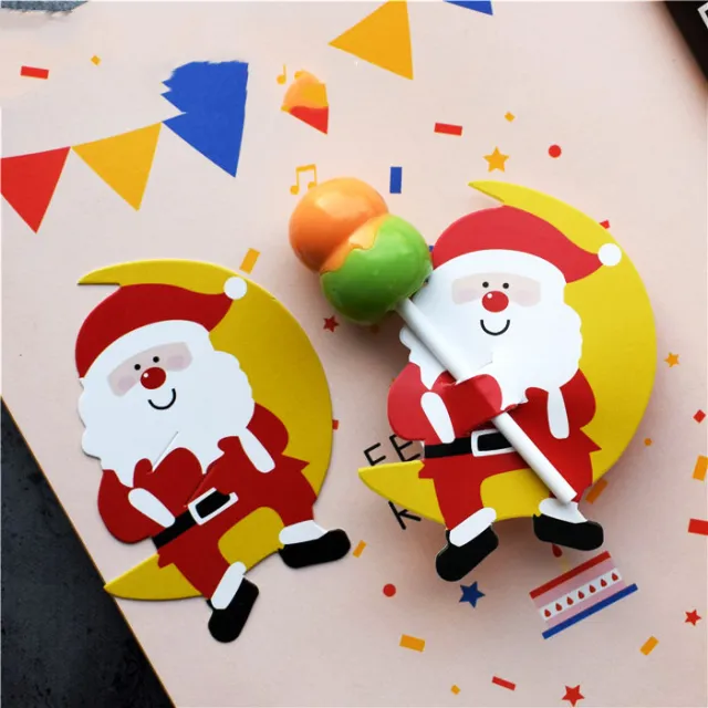 50 Santa Claus Lollipops Decoration Paper Gift Box Message Card Type A - Shop at LoveMi