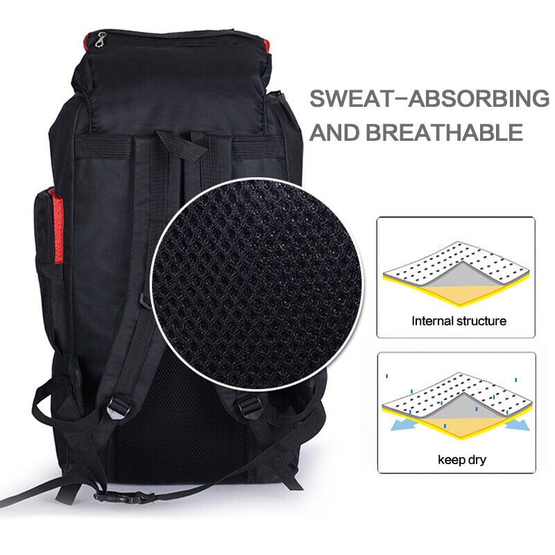 80L Extra Large Hiking Camping Backpack Rucksack Waterproof Travel Luggage Bag — image 2