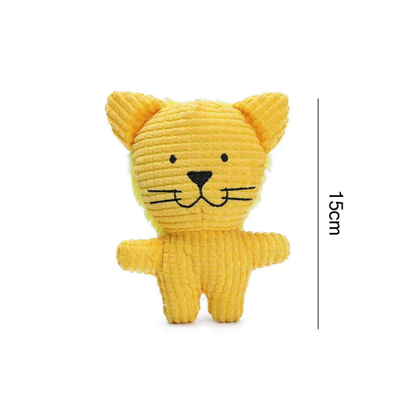 Cute Animal Shape Plush Toys For Small Large Dogs Puppy Squeaky Toy Bite Resistant Dog Chew Toys Dog Accessories Pet Supplies - Yellow