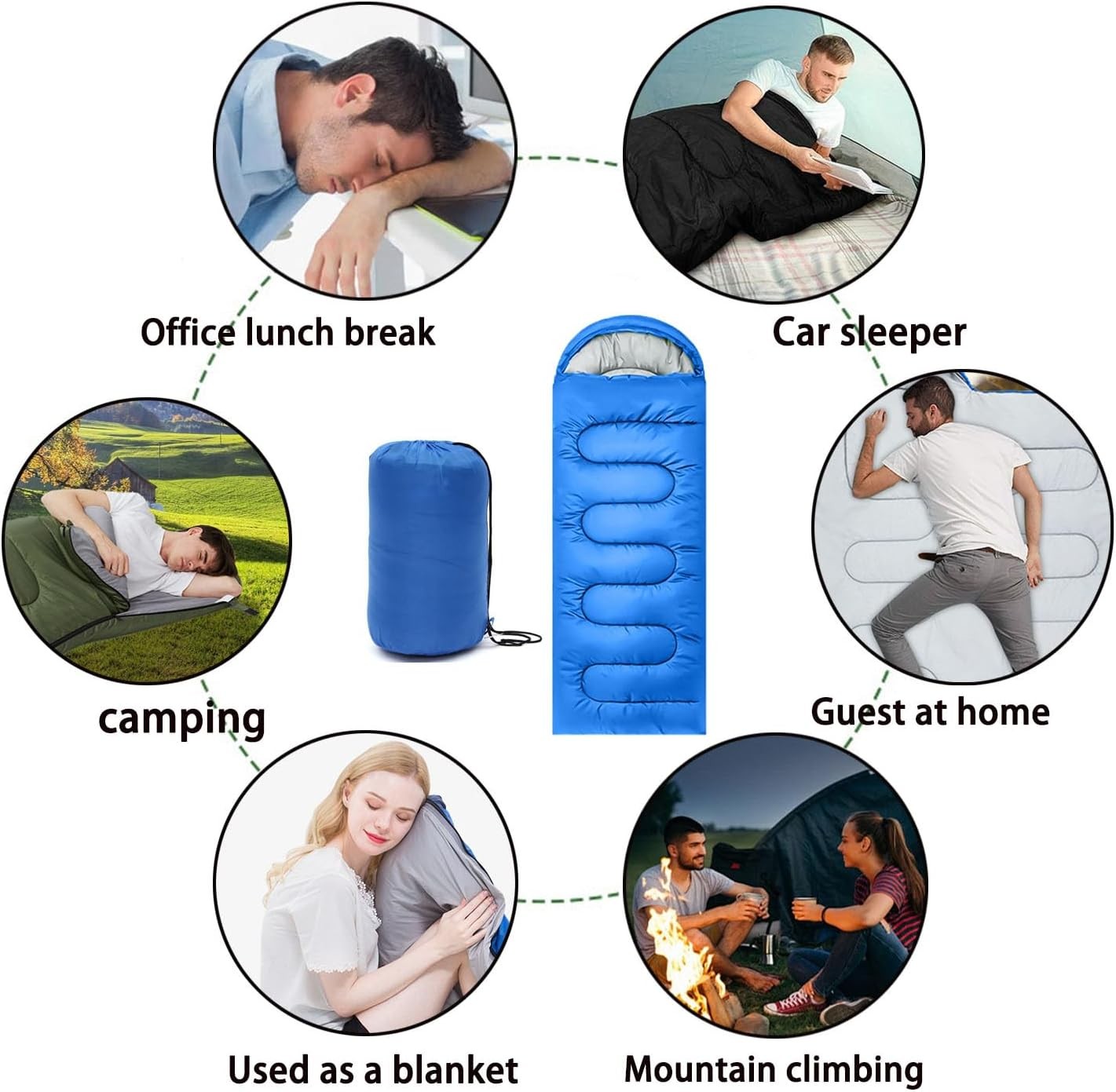 Single Sleeping Bag 0.95KG Blue