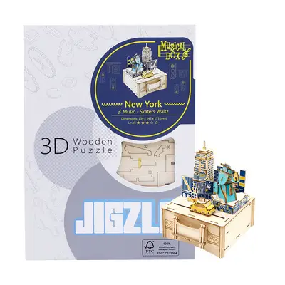 Creative 3D Wooden Three-dimensional Puzzle Music Box
