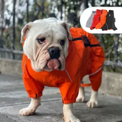 Outdoor Four Legged Dog Raincoat Pet Clothing - Orange - View 1