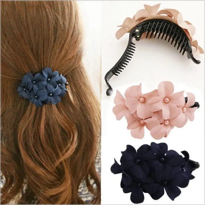 Ladies Handmade Fabric Six Flower Hair
