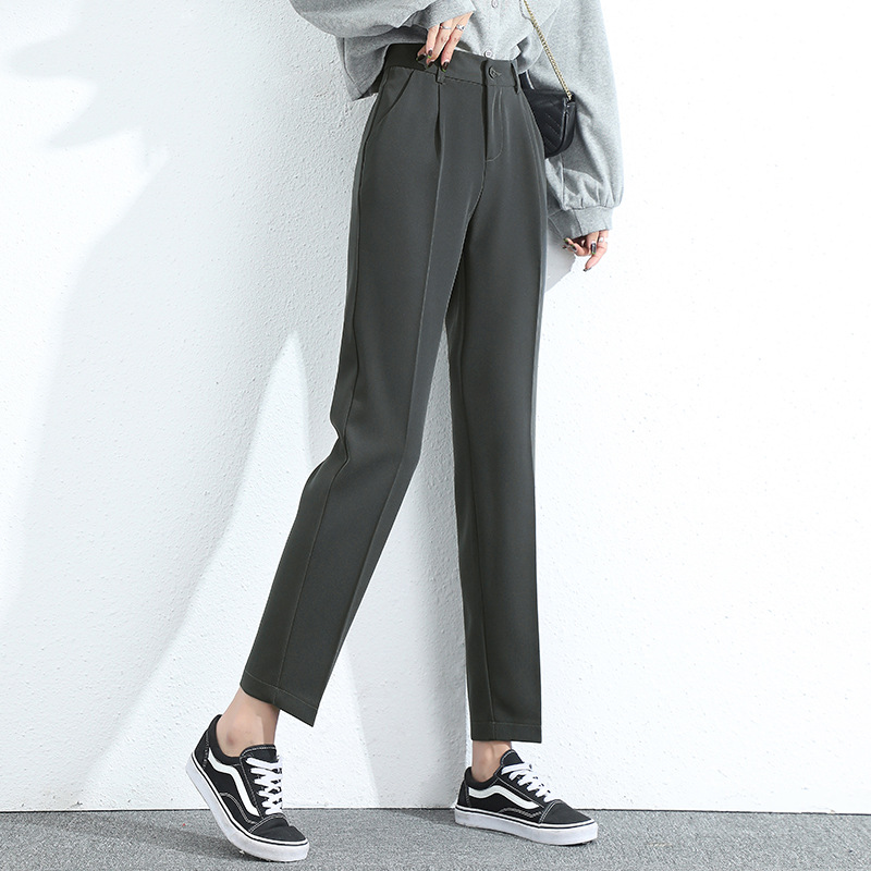 Women's Suit Pants High Waist Loose Nine Points
