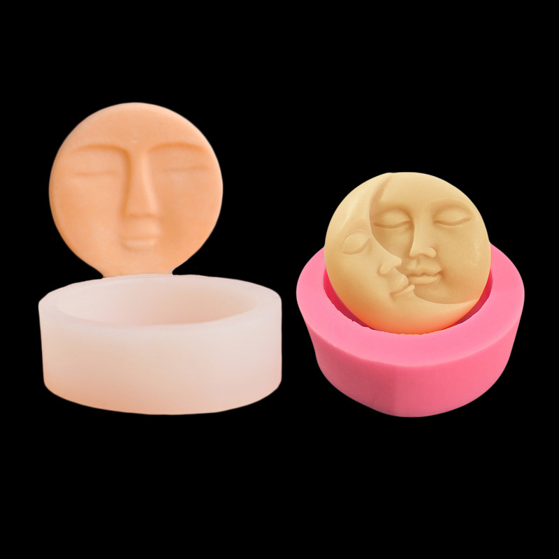 DIY Abstract Style Star And Moon Big Head Cake Mold