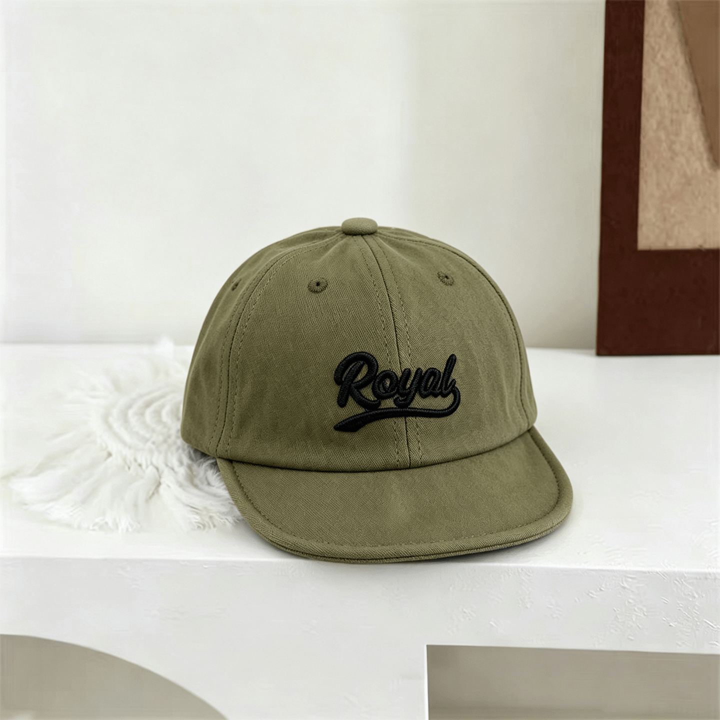 Summer Children's Plain-color Royal Letter-stitched Short-brim Casual Style Baseball Cap With Simple Design, Suitable For Daily Outings