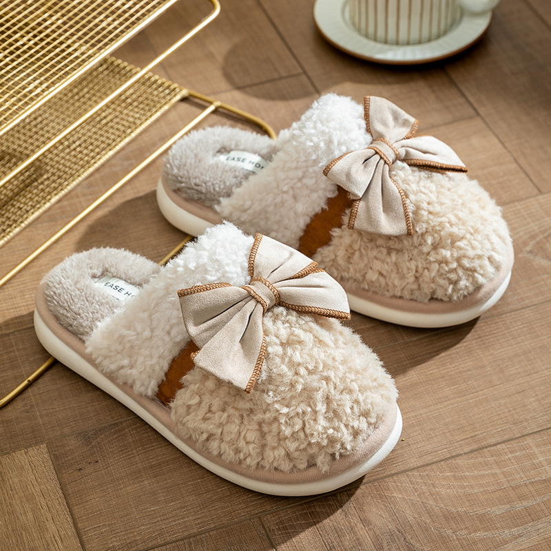 Title 2, Bow Cotton Slippers Non-slip Couple