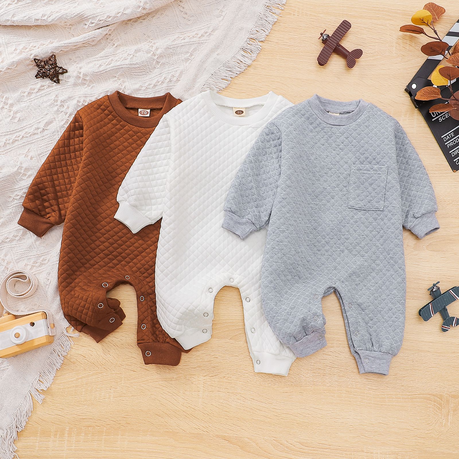 Round Neck Long Sleeve One-piece