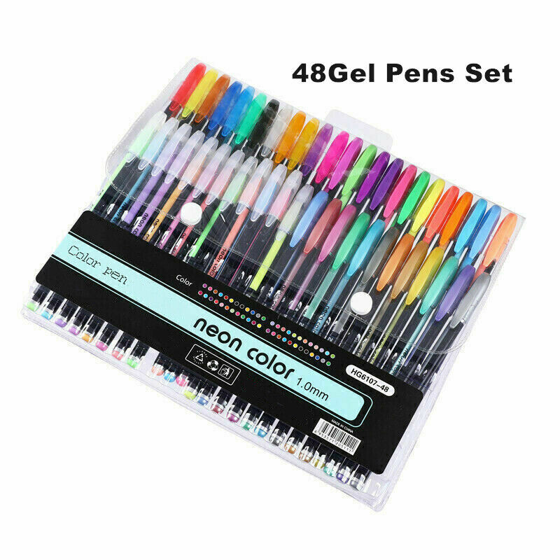 48 Packs Color Gel Ink Pens Set For Adult Colouring Books Drawing And Writing — image 3