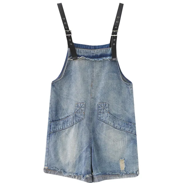 New Literary Large Size Plus Size Sister Jean Suspenders Female Blue - Shop at LoveMi