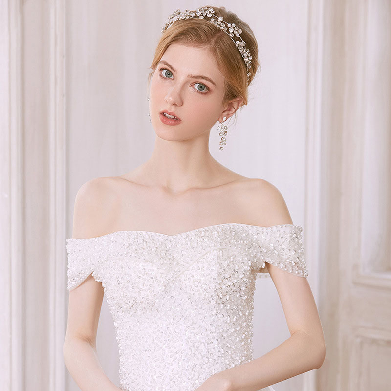 Fashionable Simple Bridal Hair Accessories Earrings Set
