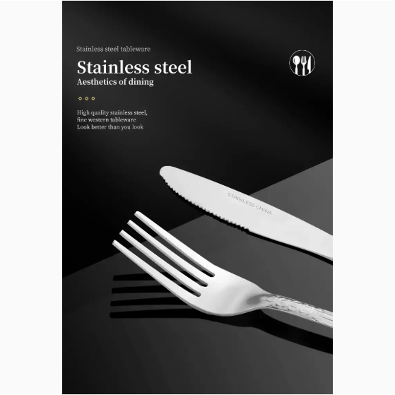 Product Name  Deluxe Premium Cutlery Flatware Set For The Home  Stainless Steel Cutlery Service With 1 Dinner Fork, 1 Dinner Knife, 1 Dinner Spoon And 1 Tea Spoon  Durable, Elegant And Rust  Resista — foto 8