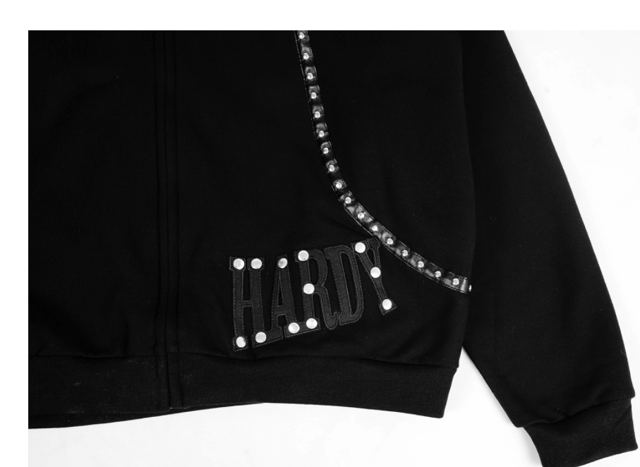 Homemade Punk Rivet Decoration Big Devil Horn Hood