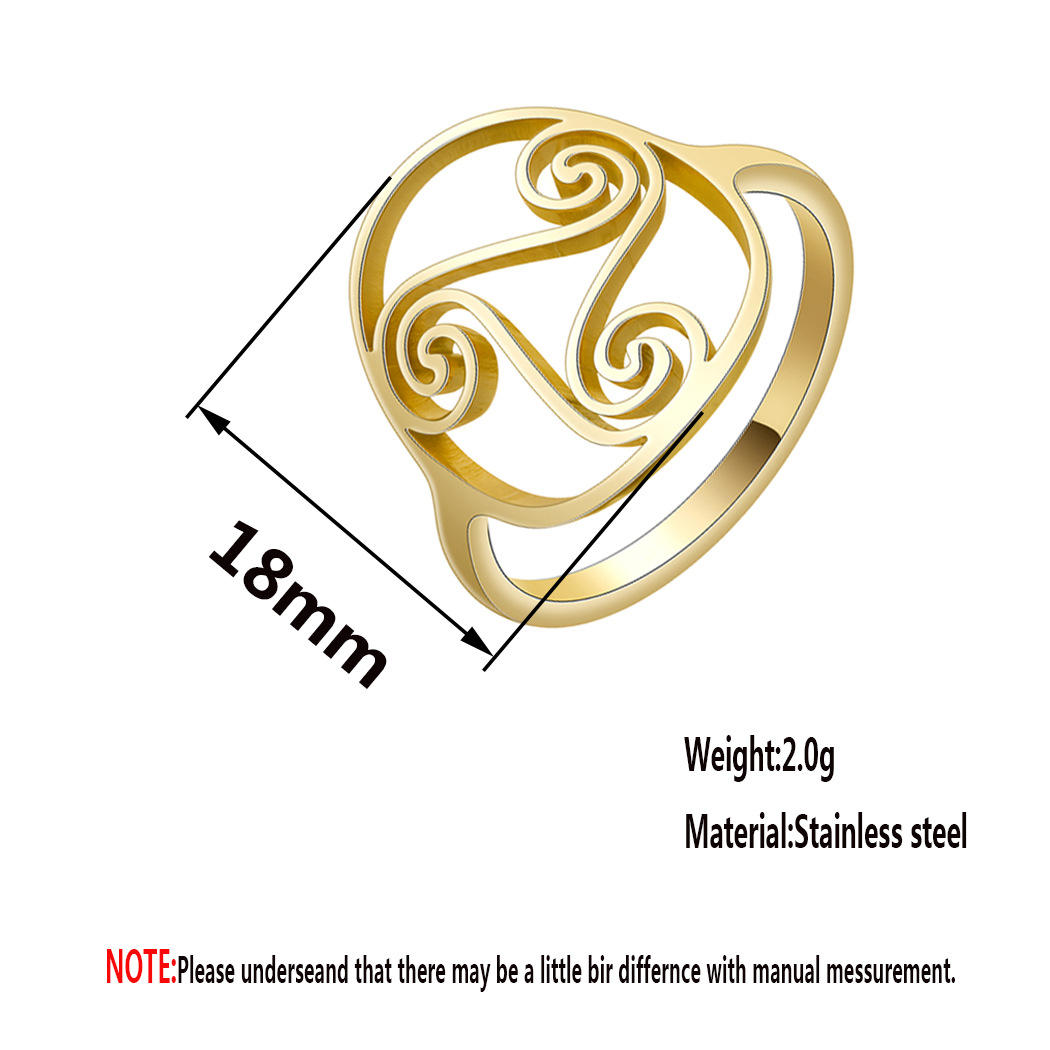 Fashion New Stainless Steel Three-rotor Ring