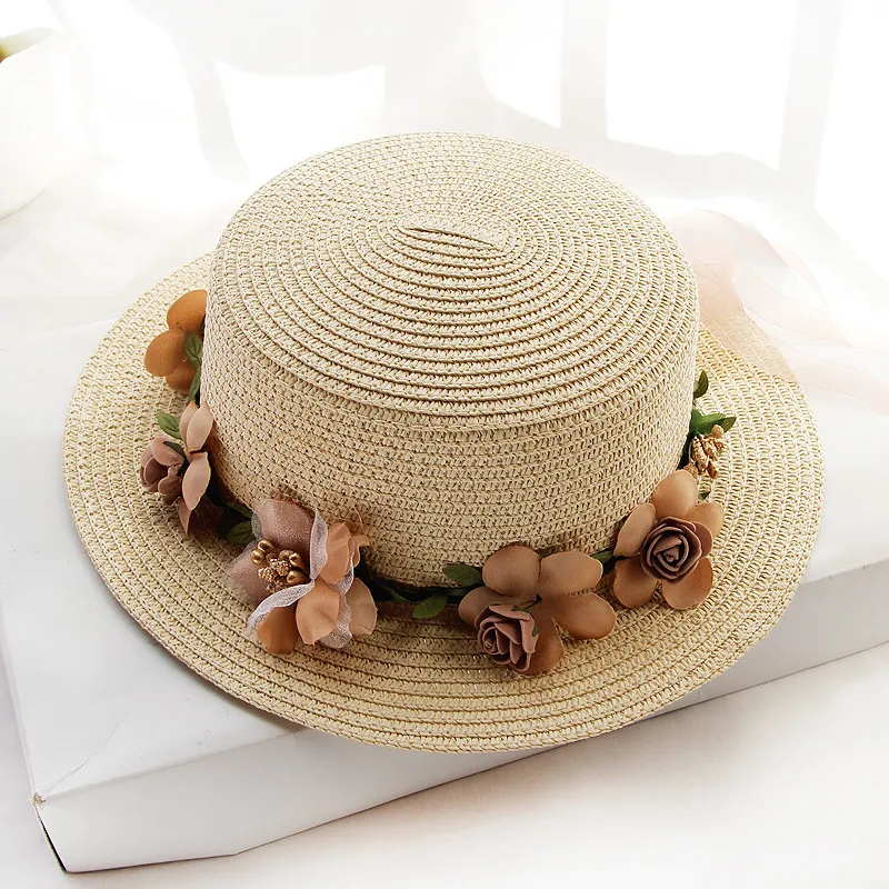 Women's Sun Garland Beach Outdoor Top Hat Sun Protection - Beige