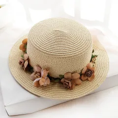 Women's Sun Garland Beach Outdoor Top Hat Sun Protection - Beige - View 1