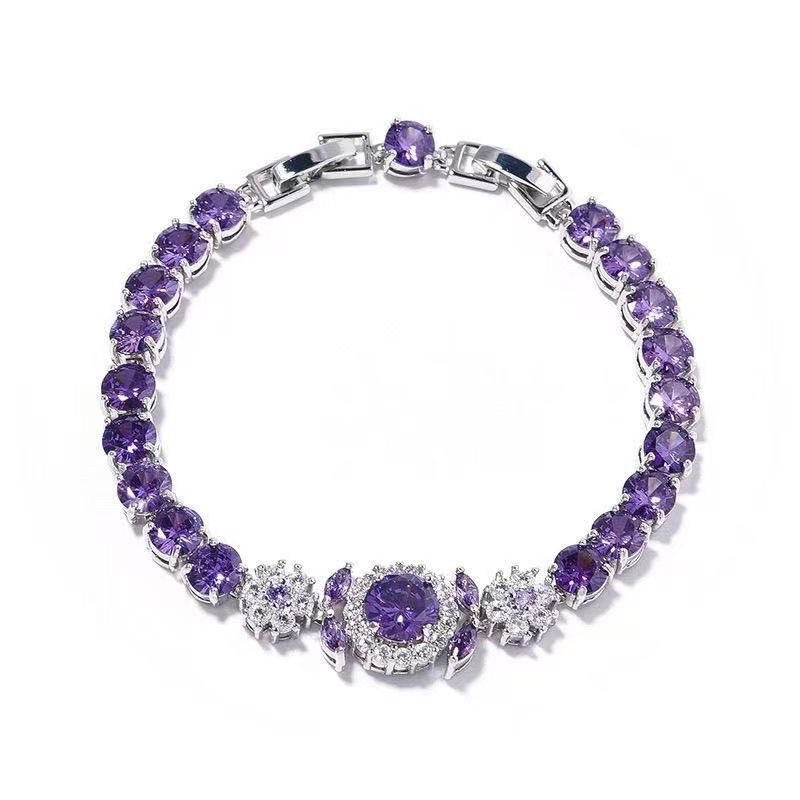 Imperial Purple Four-Leaf Clover Bracelet