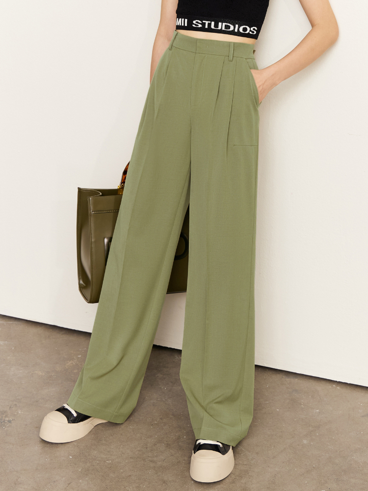 High Waist Suit Pants Casual Pants Drape Wide Leg